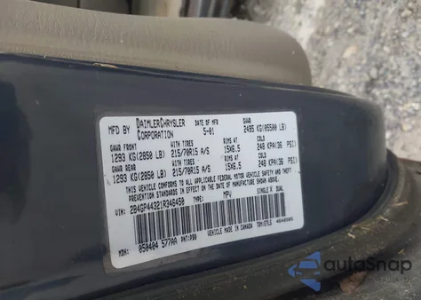 2001 Dodge Grand Caravan Sport из США, поврежденный, VIN 2B4GP44321R346450